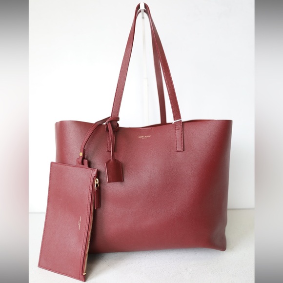 Saint Laurent Large Shopping Tote, Red - Picture 1 of 16